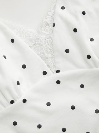 Cotton V-Neck Lace Panel Tank Top