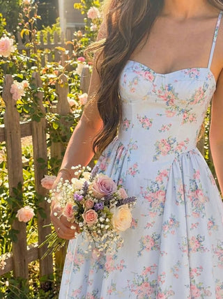 Textured Sculptural Floral Sweetheart Floral High Rise Flared Midi Dress