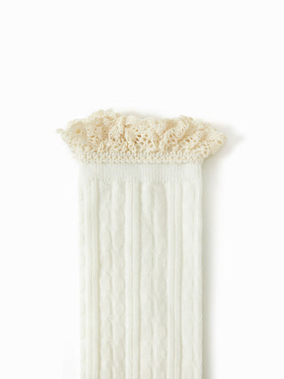 Cotton CRIMPED TRIM OVER THE CALF SOCKS For Daily Casual Picnic