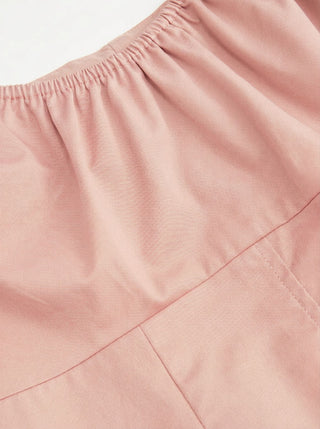 Cotton Scoop Neckline A-line Midi Dress