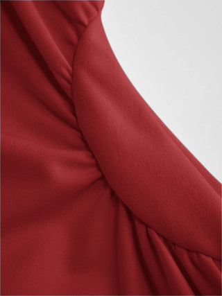 Scoop Neck Ruched A-line Midi Dress