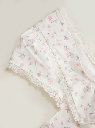 Crop Top Summer Tops Summer Tops Cute Tops Cute Summer Top Woven Cotton-blend Floral Square Neck Puff Sleeve Lace Trim Bowknot Peplum Blouse For Daily Casual Picnic