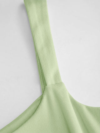 Scoop Neck Ruched A-line Midi Dress