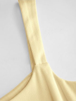 Scoop Neck Ruched A-line Midi Dress