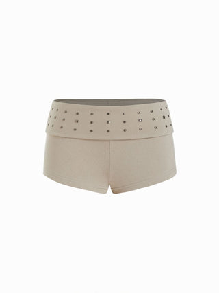 Cotton-blend Low Rise Metal Detail Micro Shorts