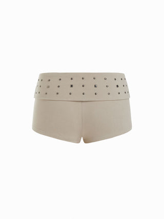 Cotton-blend Low Rise Metal Detail Micro Shorts