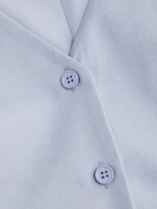 Linen-blend V-neck Button Through Tie Back A-line Mini Dress