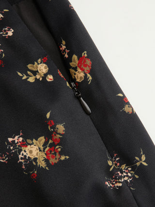 Woven Mid Rise Floral Lace Trim A-line Mini Skirt For Daily Casual Date