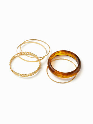 5PCS MARBLE PATTERN & TEXTURED BRACELET SET For Music Festival/Live House Party/Clubbing