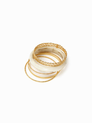 5PCS MARBLE PATTERN & TEXTURED BRACELET SET For Music Festival/Live House Party/Clubbing