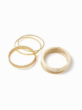 5PCS MARBLE PATTERN & TEXTURED BRACELET SET For Music Festival/Live House Party/Clubbing