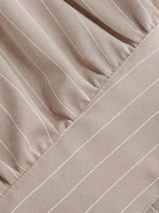 Woven Striped Collar Button Front Maxi Dress For Work