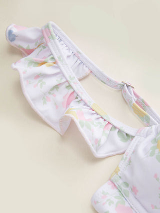 Jersey Sweetheart Floral Shell Detail Ruffle Underwire Low Rise Bikini Set For Swimming Pool Beach
