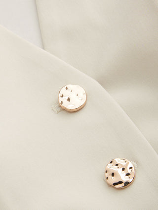 Woven Halter Neck Metal Detail Blazer Vest For Daily Casual Work
