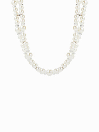 FAUX PEARL & RHINESTONE DECOR LAYERED CHOCKER NECKLACE For Date Party/Clubbing Wedding