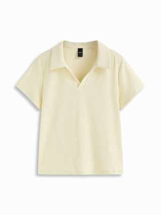 Cotton-blend Polo Collar Short Sleeve Tee