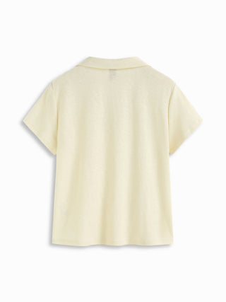 Cotton-blend Polo Collar Short Sleeve Tee