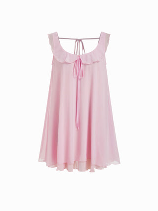 Scoop Neck Sleeveless Ruffle Bowknot Mini Nightdress