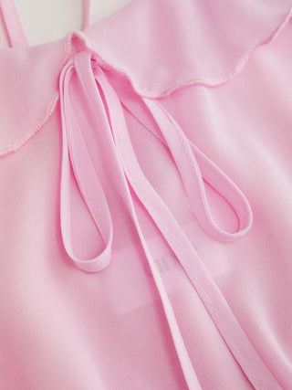 Scoop Neck Sleeveless Ruffle Bowknot Mini Nightdress