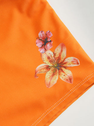 Halter Neckline Floral Triangle Tie Side Bikini Set With Cover Up Shorts