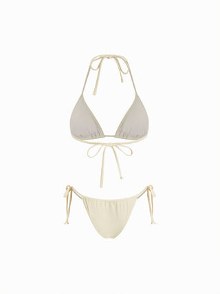 Halter Neckline Floral Triangle Tie Side Bikini Set With Cover Up Shorts