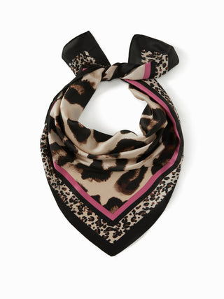 LEOPARD PRINT SQUARE HEADSCARF
