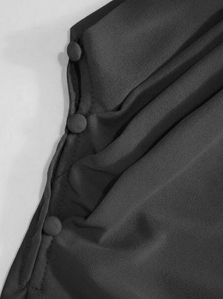 Satin High Neck Cape Sleeve Maxi Dress