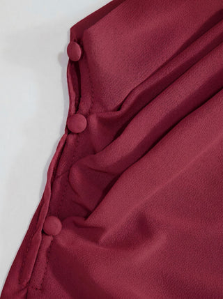 Satin High Neck Cape Sleeve Maxi Dress