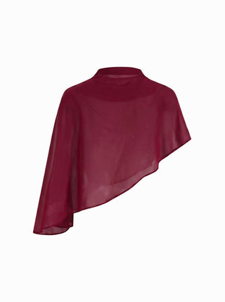 Satin High Neck Cape Sleeve Maxi Dress