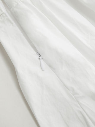 Cotton-blend Square Neck Lace Trim Bowknot Flared Maxi Cami Dress
