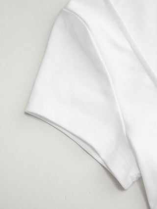 Cotton-blend Square Neck Short Sleeve Split Peplum Blouse
