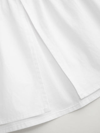 Cotton-blend Square Neck Short Sleeve Split Peplum Blouse
