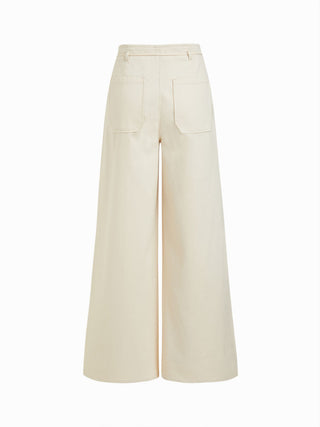 Denim Denim Low Rise Washed Twist Knotted Belted Wide Leg Jeans For Vacation Beach