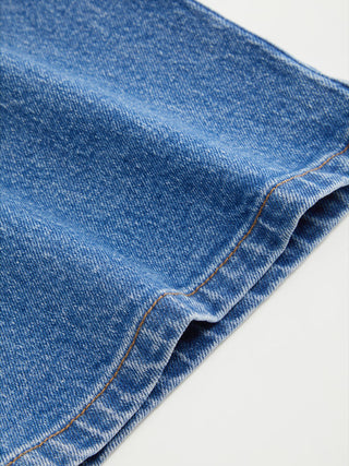 Denim Stretch Denim Mid Rise Scalloped Trim Metal Detail Flared Jeans For School Daily Casual