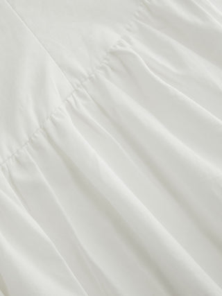 Cotton-blend Square Neck Flared Maxi Dresses