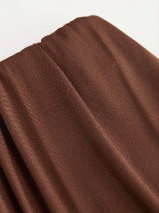 Asymmetrical Neck Ruched Top & High Rise Wide Leg Trousers Set