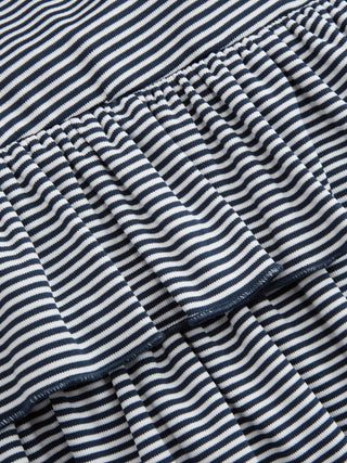Striped Bandeau Ruffle Tiered Mini Dress