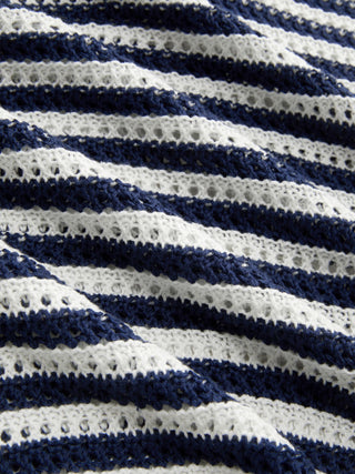 Knit Striped Asymmetrical Hem Oversized Poncho Top