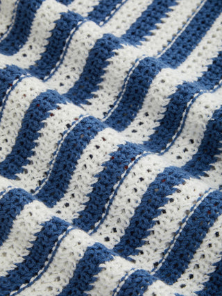 Knit Crochet Striped Contrasting Trim Vest
