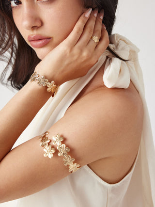3PCS FLORAL RING & BRACELET & ARM CUFF For Date Party/Clubbing Vacation