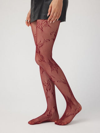 FLORAL & BUTTERFLY FISHNET TIGHTS For Party/Clubbing