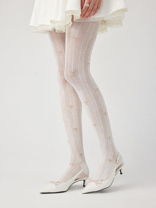 Cotton BOWKNOT LACE TIGHTS For Date Party/Clubbing Vacation