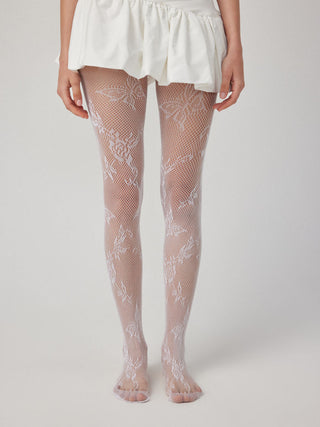 FLORAL & BUTTERFLY FISHNET TIGHTS For Party/Clubbing