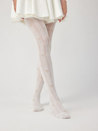 Cotton BOWKNOT LACE TIGHTS For Date Party/Clubbing Vacation