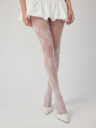 FLORAL & BUTTERFLY FISHNET TIGHTS For Party/Clubbing