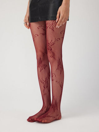 FLORAL & BUTTERFLY FISHNET TIGHTS For Party/Clubbing