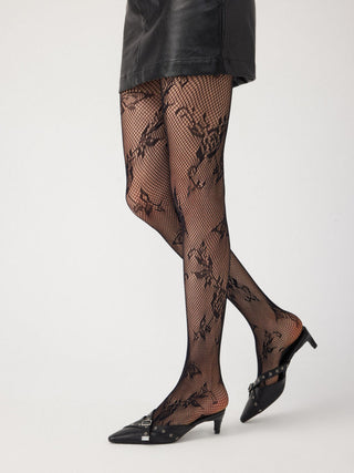FLORAL & BUTTERFLY FISHNET TIGHTS For Party/Clubbing