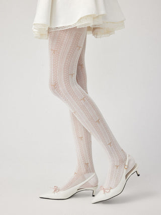 Cotton BOWKNOT LACE TIGHTS For Date Party/Clubbing Vacation