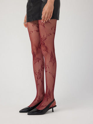 FLORAL & BUTTERFLY FISHNET TIGHTS For Party/Clubbing