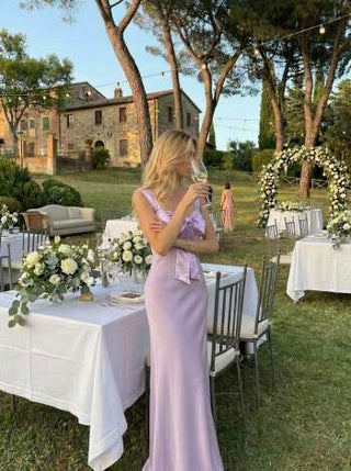 Sweetheart High Rise Bowknot Maxi Mermaid dresses